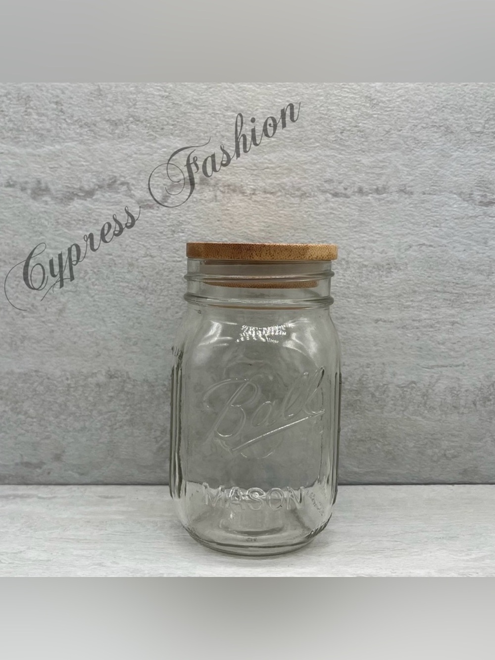 🎉 Ball 16 oz Glass Mason Jar with Wooden Lid